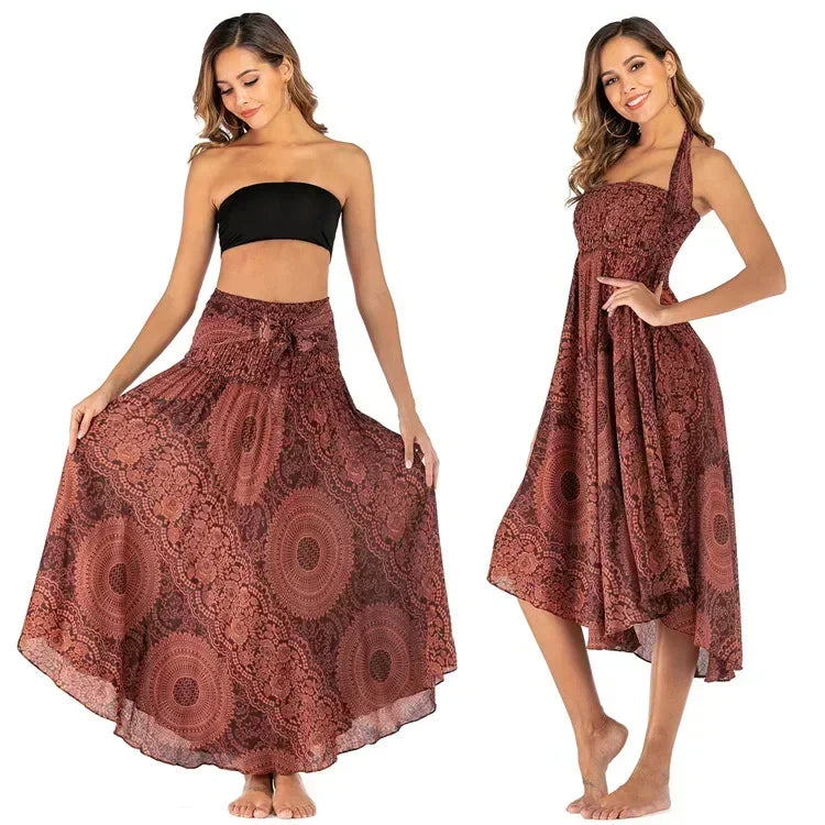 Sexy Summer Long Boho Women's Dress or Skirt. The choice is yours. Wear it your way!!